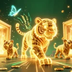 Experience the vibrant hitclub game's thrilling atmosphere with a dazzling golden tiger.