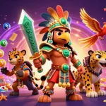 Experience thrilling games at Ev88 with vibrant lottery elements and dynamic casino characters.