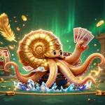 Experience nổ hũ excitement with a magnificent nautilus-themed casino scene featuring slot reels and vibrant elements.