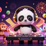 Engage in thrilling fun with fabet illustrated by a DJ panda, a breakdancing monkey, and a rave kitten.