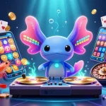 Experience excitement with 888to1 as underwater characters spin vibrant slot games and coins in action.