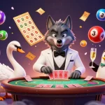 Experience thrilling wins at 188M as playful characters deal cards and celebrate with vibrant lottery elements.