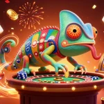 Experience vibrant gameplay with XX88, featuring a dynamic chameleon casino owner and festive elements.