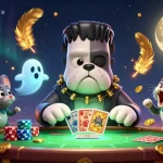 Engage in high-stakes gaming at hit club with a Frankenstein dealer and ghostly mouse.
