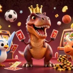 Experience the excitement of link slot gacor with a lively 3D illustration featuring dynamic characters playing slots and surrounding casino elements.