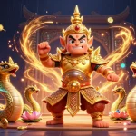 Experience the thrills of da 88 with vibrant 3D digital gambling characters surrounded by colorful casino elements.