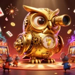 Engage with 99WIN's casino adventures featuring a golden owl and vibrant symbols.