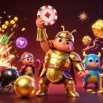 Win big with iwinclub as cartoon characters celebrate jackpot excitement at a vibrant casino scene.
