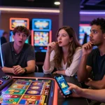 Exciting scene at https://crownnorthill.co.uk showing players engaging with Bonus Buy slots in a modern online casino setup.