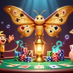 Engage with VB88 in this vibrant casino-themed scene filled with poker elements.