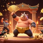 Experience thrilling games at 58win with vibrant action, glowing coins, and stunning visuals in a dynamic scene.
