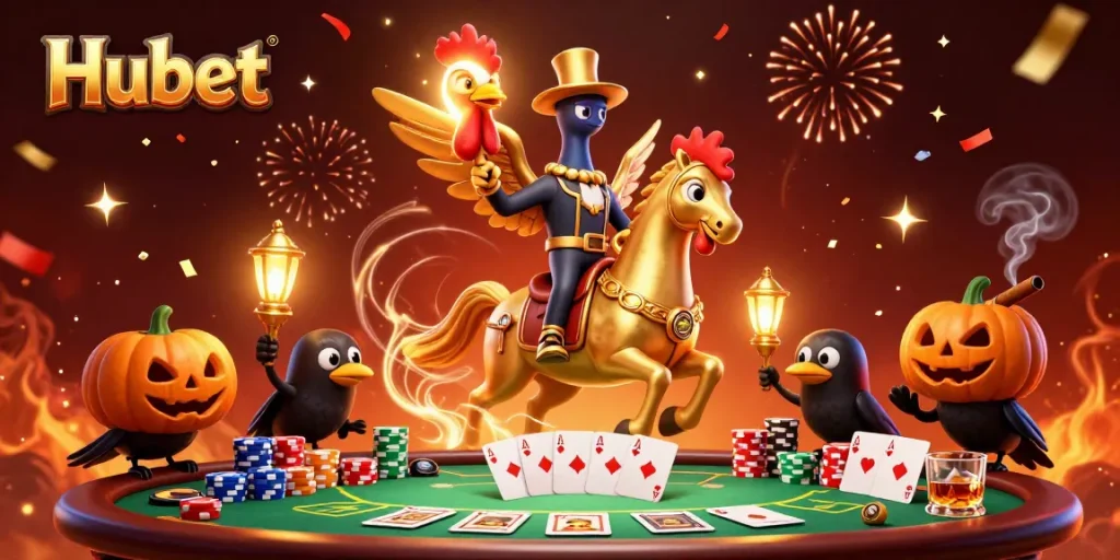 Experience thrilling action at Hubet's colorful casino with vibrant characters and game elements.