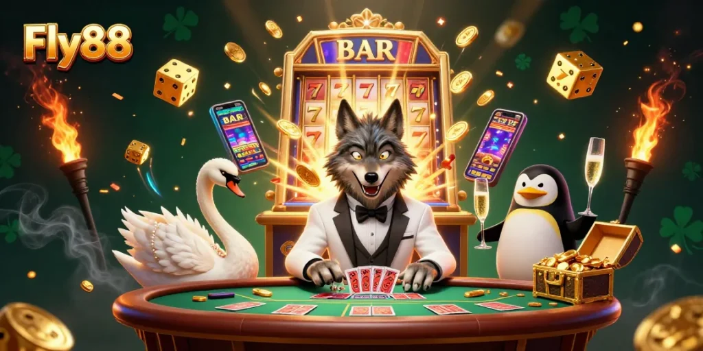 Engage with Fly88's vibrant online casino by joining the thrilling baccarat game action.