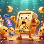 Experience thrilling wins at sky88l with a joyful slot machine celebrating its jackpot amidst a vibrant casino scene.
