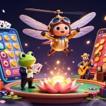Experience thrilling gaming action at ev99 with a vibrant casino scene featuring unique characters.