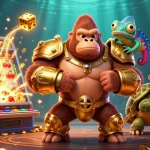 Hit club showcases exciting slot jackpots with vibrant 3D characters in a dynamic casino scene.