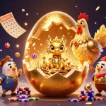 Engage in m98 q adventures with a baby dragon amidst golden chips and vibrant gaming elements.