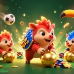 Rolling into golden balls at a Direct website casino, rival pangolins compete among jackpot slots and poker chips.