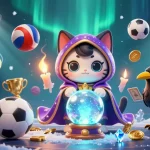 Engage in the thrilling m98 gaming experience with a mystical cat and enchanting raven.