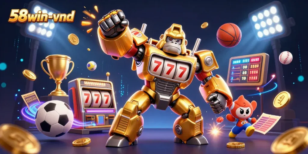 Engage in exciting gameplay at 58win-vnd with dynamic sports betting elements and colorful casino visuals.