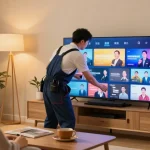 Local services installing smart IPTV for reliable entertainment in the community.