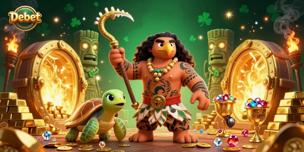 Engage in the thrilling world of Debet with a dynamic 3D illustration of a hawk demigod in a casino adventure.