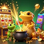 FABET showcases thrilling casino action with golden salamander, jackpot slots, and vibrant game elements.