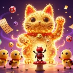 Engage with 抖阴官网's vibrant gaming experience featuring a lucky cat and dynamic lottery elements.