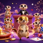 Experience the excitement at TR88 Barcelona, where meerkats run a dynamic casino with colorful chips and coins.