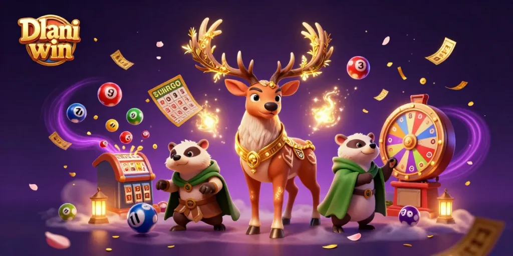 Dhani win featuring dynamic lottery gameplay with colorful elements and enchanting characters.