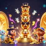 Spin the reels and enjoy the thrill of tai go 88 with vibrant characters and magical effects in this casino illustration.