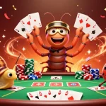 Engage with the thrilling world of Debet as characters showcase poker excitement in a vibrant casino scene.