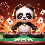 f8bet casino fun with DJ panda, breakdancing monkey, and glow-stick kitten at a vibrant party