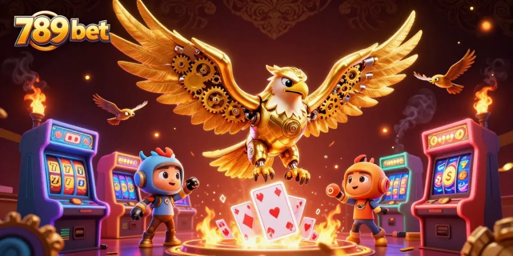Experience thrilling gameplay with 789 bet in this vibrant casino illustration showcasing dynamic game elements.