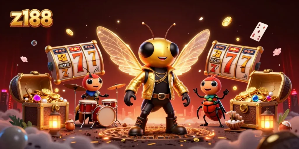 Experience exciting slot games at z188 with vibrant characters and dynamic casino elements.