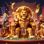 Experience exciting live casino action with uk88's dynamic gaming scene featuring lions, elephants, and cheetahs.