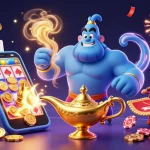 Experience the excitement of rokok88 with a dynamic 3D illustration featuring gaming characters, slot games, and festive elements.