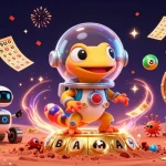 Engage with Ta888's vibrant lottery excitement, featuring colorful balls, and a lively Martian gecko theme.