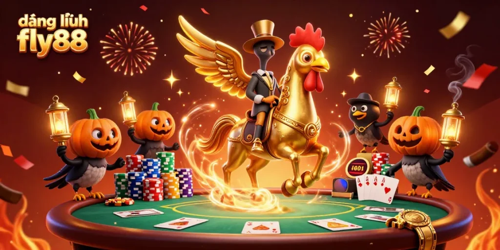Join the fun at đăng nhập fly88 with thrilling casino elements in a vibrant 3D illustration.