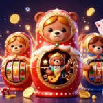 Engage with deposit 5000 at vibrant slot games, featuring Matryoshka bears and casino elements.