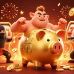 X88 features a vibrant casino battle scene with a golden piggy bank sumo wrestler and lively slot elements.