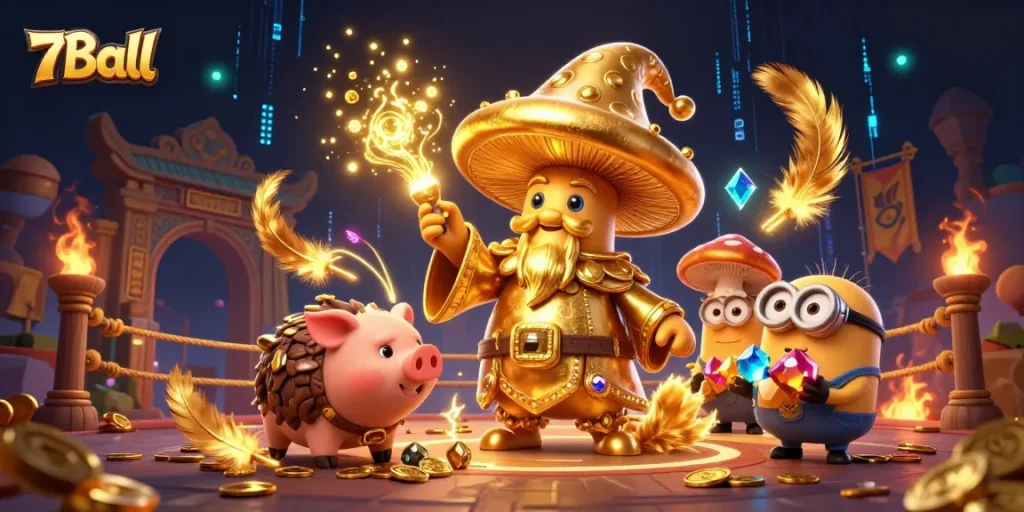 Engage in thrilling gameplay at 7Ball with magical treasures and vibrant casino elements.