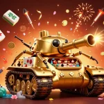 KJC showcases a vibrant 3D casino scene with a lavish beetle tank and festive elements.