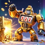Spin for big wins at slot depo 10k with golden gorilla mech and treasure!