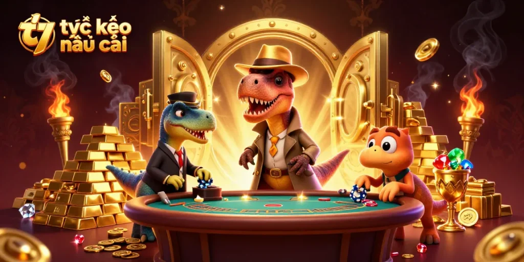 Experience the excitement of tỷ lệ kèo nhà cái in a vibrant, detailed 3D casino scene.
