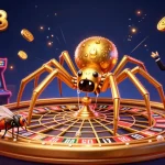 Experience thrilling bets at ONE88 with a vibrant 3D cartoon scene featuring a spider, fly, and croupier.