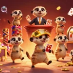 S8 features a captivating meerkat casino scene with gold coins, glowing elements, and vibrant action.