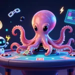 Win big at vin88us with a cartoon alien octopus running a poker game in space.