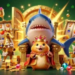 Experience zkeonhacai5 with the fierce hamster king amidst spinning slot reels and treasures!