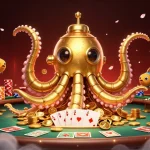 Experience the excitement of SV388 with a vibrant underwater casino adventure featuring a kraken and poker elements.